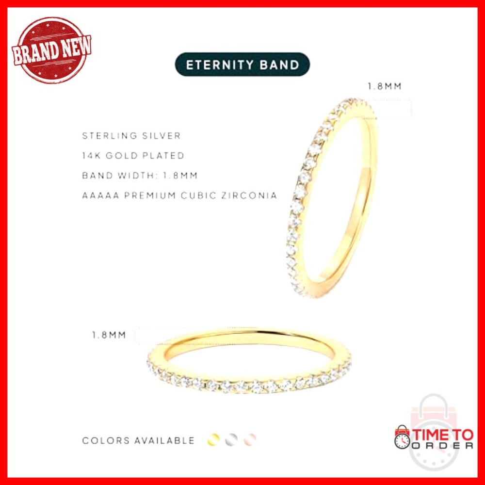 Sterling Silver Cz Diamond Stackable Ring Set Siz… - image 3